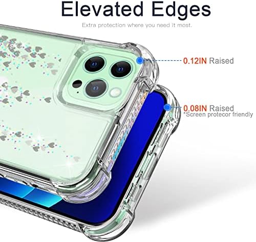 SUNSTORY עבור iPhone 14 Pro Max Case Glitter Bletter עם מגן מסך זכוכית מחוסמת [2 חבילות] העברת קוויטר